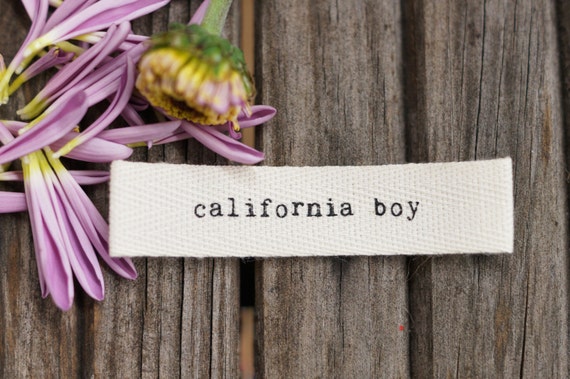 Custom Cotton Twill Clothing Labels - Include Your Own Text - Natural Color Cotton with Black Print - 500 pcs or 1000 pcs