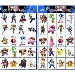 Super Smash Bros Bingo 10 Karten