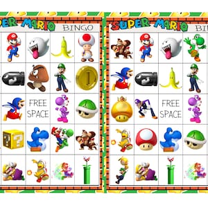 Cartão Super Mario Brothers Bingo 10 para impressão