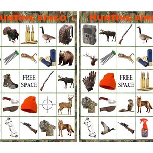 Bingo de caza con 20 cartones