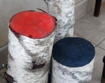 Bouleau coloré, colored birch, rondins de bois, logs, bouleau, birch