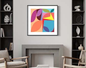 Colorful, Abstract Giclee Wall Art Prints for Framing, Available in Three Sizes, Square Prints, Limited Edition, Original Art Prints.