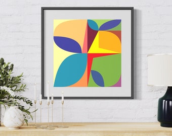 Colorful, Abstract Giclee Wall Art Prints for Framing, Available in Three Sizes, Square, Limited Edition Prints, Original Art Prints.