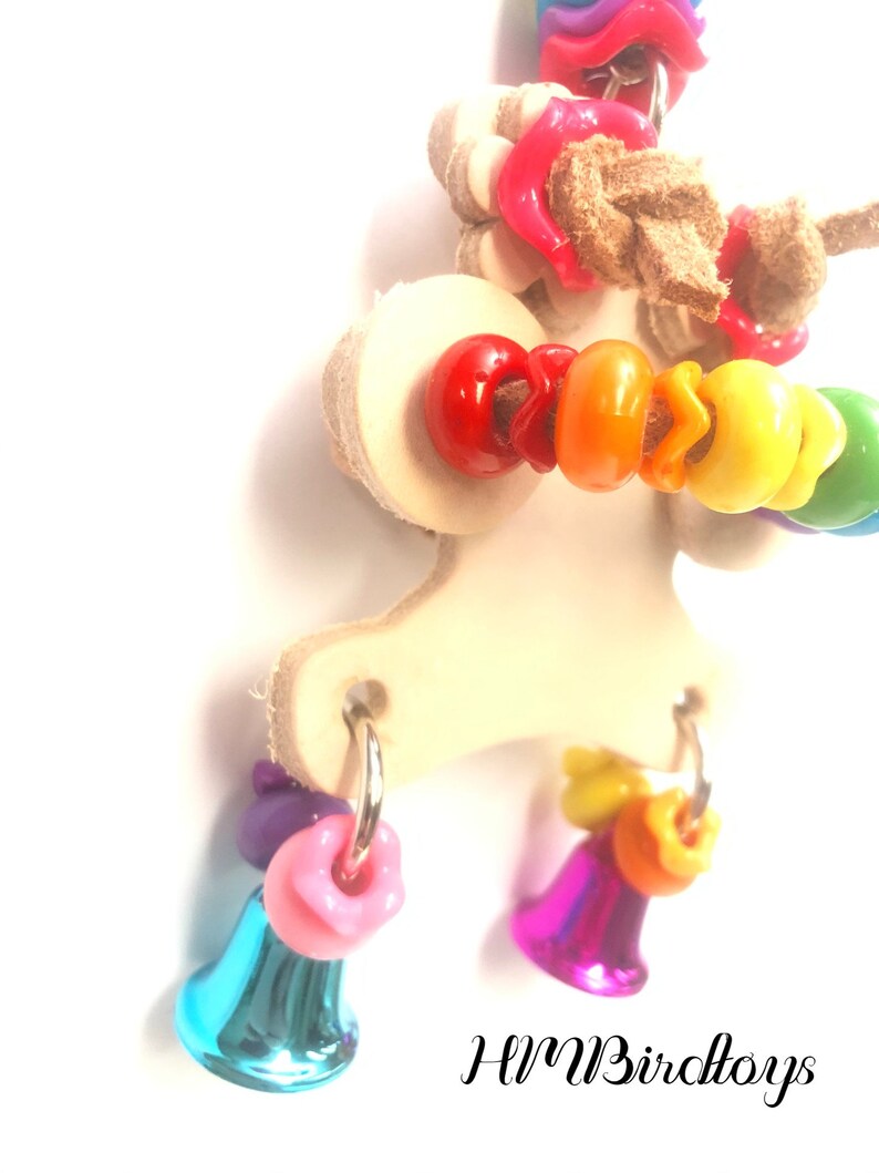 Teddy Charm #0076 Bird Toy Leather Bird Toy Leather Parrot Toy Parrot Toy Small Animal Toy