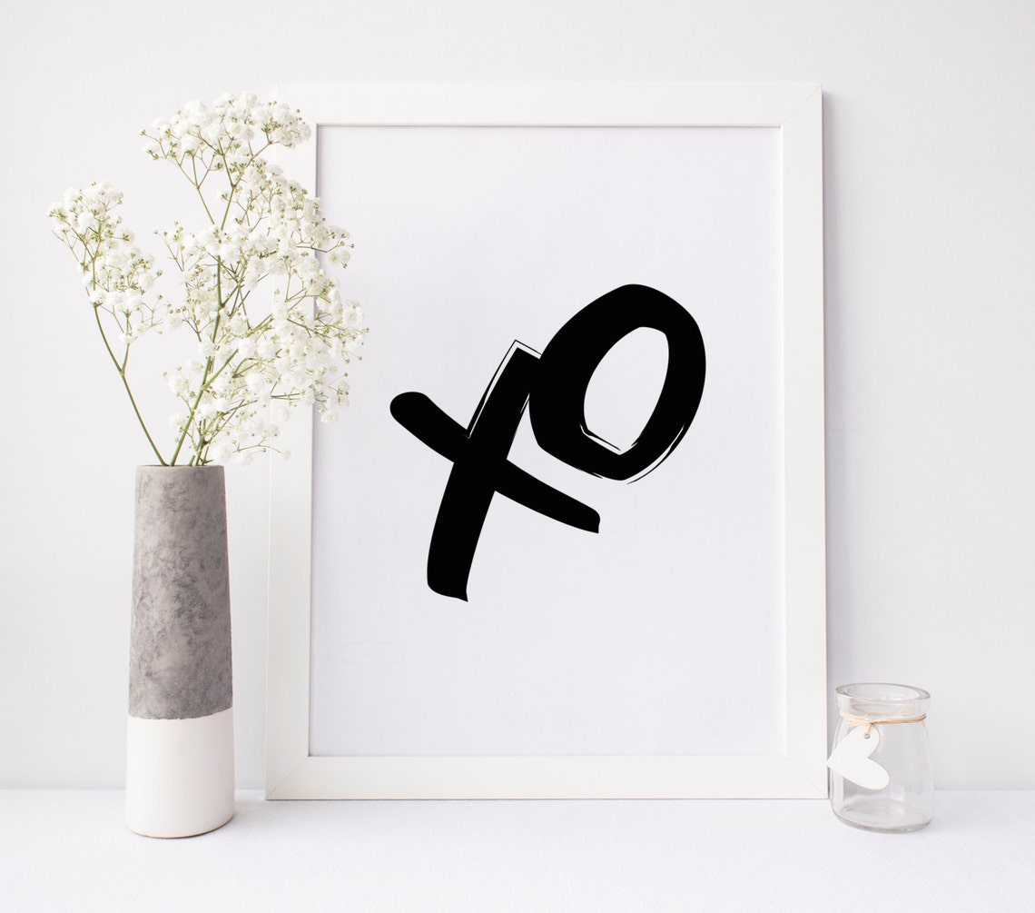 XO Print Hugs Kisses Print Xoxo Wall Art Valentines Day Etsy