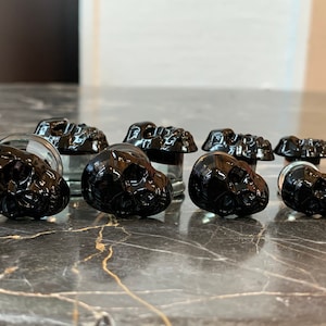 Skull Design Ear Plugs Pair Of Skull Front Design Pyrex Glass - Foto 7