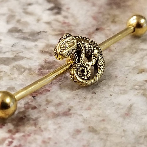 Covet Jewelry Gold PVD Basic Industrial Barbell Covet Jewelry Gold PVD Basic Industrial Barbell