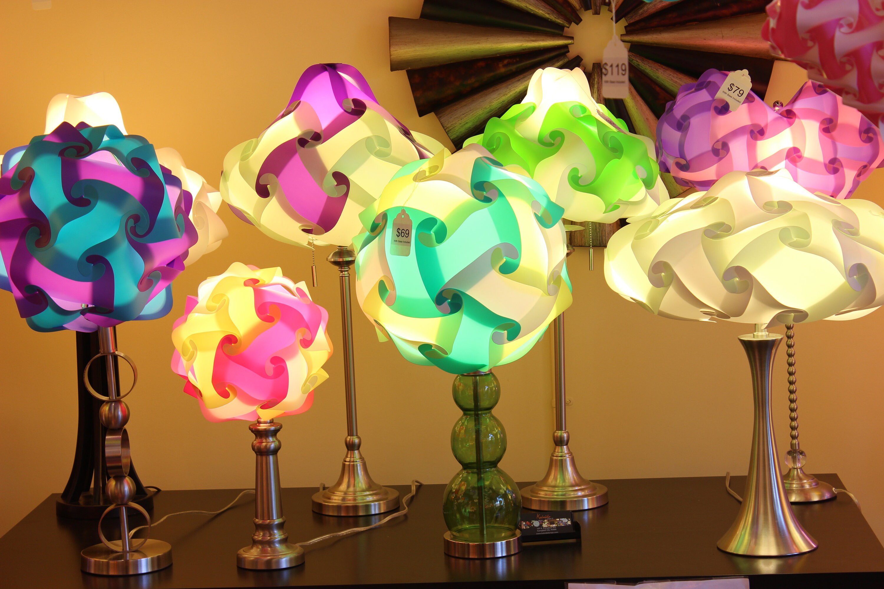 Fully Asembled Puzzle Light Kaleido Lamps Puzzle Lamp Flower Etsy