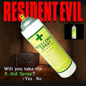 Resident Evil Medicinal Spray First Aid Spray Can Labels  | Digital Download