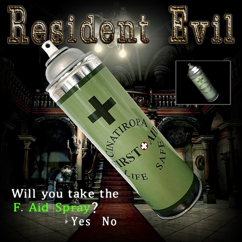 Resident Evil Cinatiropa First Aid Spray Can Labels Digital Etsy