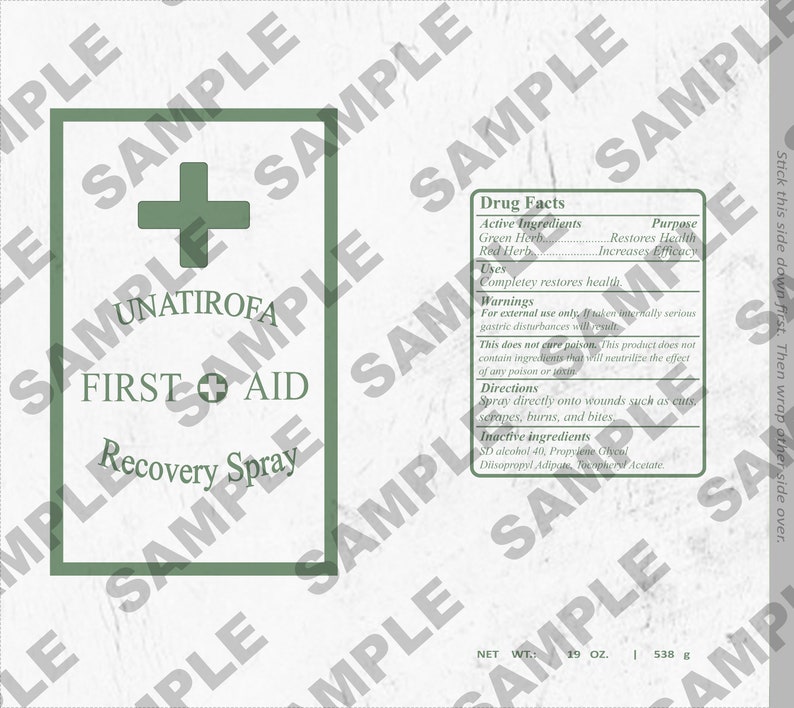 Resident Evil Unatirofa First Aid Spray Can Labels Digital Etsy