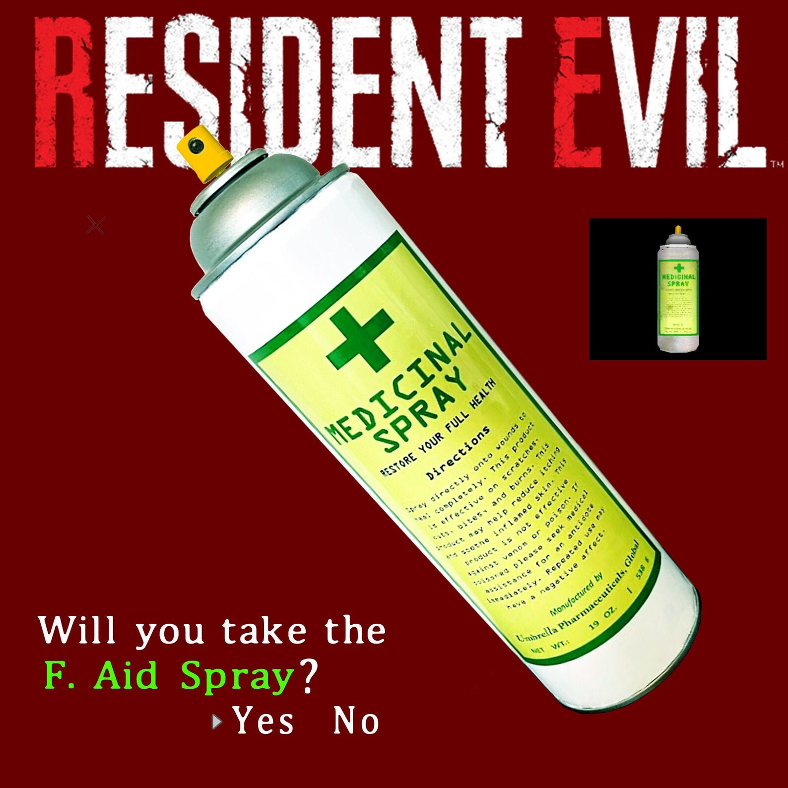 Resident Evil Medicinal Spray First Aid Spray Can Labels Etsy