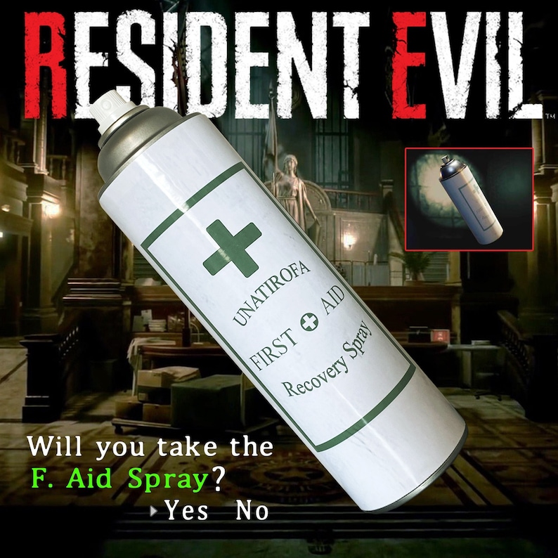 Resident Evil Unatirofa First Aid Spray Can Labels Digital Etsy