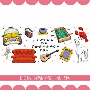 Friends Clipart Graphics | 300 dpi Digital Illustration | Commercial License | Sublimation PNG-SVG