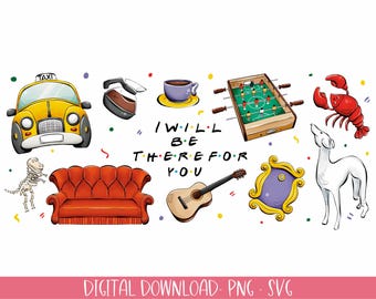 Friends Clipart Graphics | 300 dpi Digital Illustration | Commercial License | Sublimation PNG-SVG