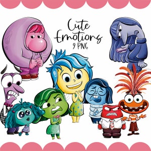 Cute Emotions Clipart | 300 dpi Digital Illustration | Commercial License | Joy | Sadness | Anxiety