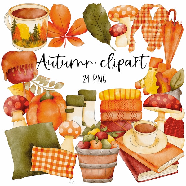 Autumn Clipart Graphics | Digital Illustration | Doodle | Commercial License | Playground | Fall | Decoration | Cozy