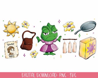 Princess Clipart Graphics | 300 dpi Digital Illustration | Commercial License | Sublimation PNG-SVG
