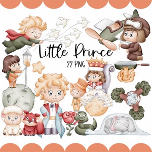 Little Prince Inspired Clipart Graphics Digital Illustration Commercial License Magic Children Book image 1