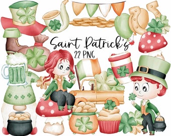 Saint Patrick's Day Clipart Graphics | Digital Illustration | Doodle | Commercial License | Decorations | Green | Luck | Gifts
