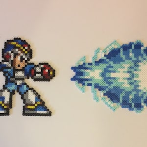 Mega Man X Perler with X Buster Blast