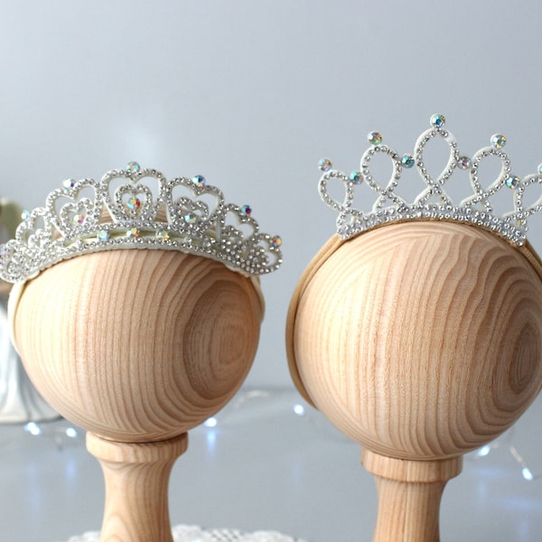 Crowns, Tiaras, Newborn Sitters Crown, Silver Rhinestones Felt Crown, Photography Props, Baby Crown, Princess Headband, Baby Shower Gift