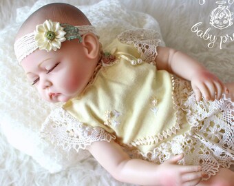 Cream Baby Props,Fancy Romper Open Back Romper w Feathers Onesie Sitters Overall Photography Props Ostrich Lace Romper Sitters Outfit