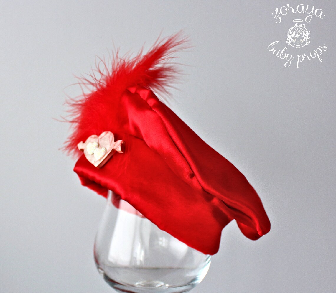 Red Valentines Burette Red Satin Hat Hat for Valentine's Etsy