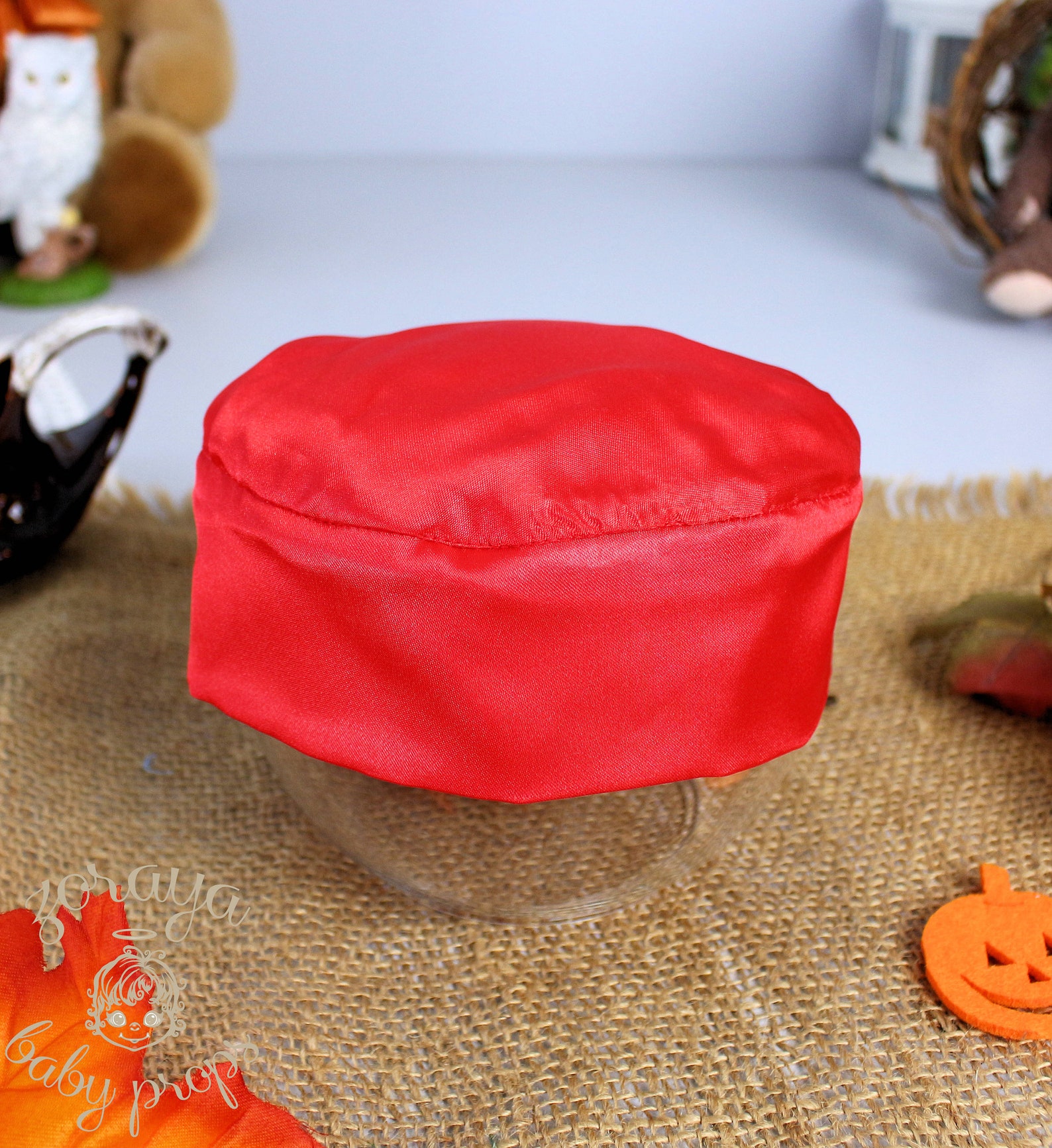 Red Aladdin Hat Red Satin Burette Tiny Hat on Headband Etsy Australia