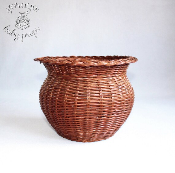 Wicker Basket, Photography Prop, Natural Colors B