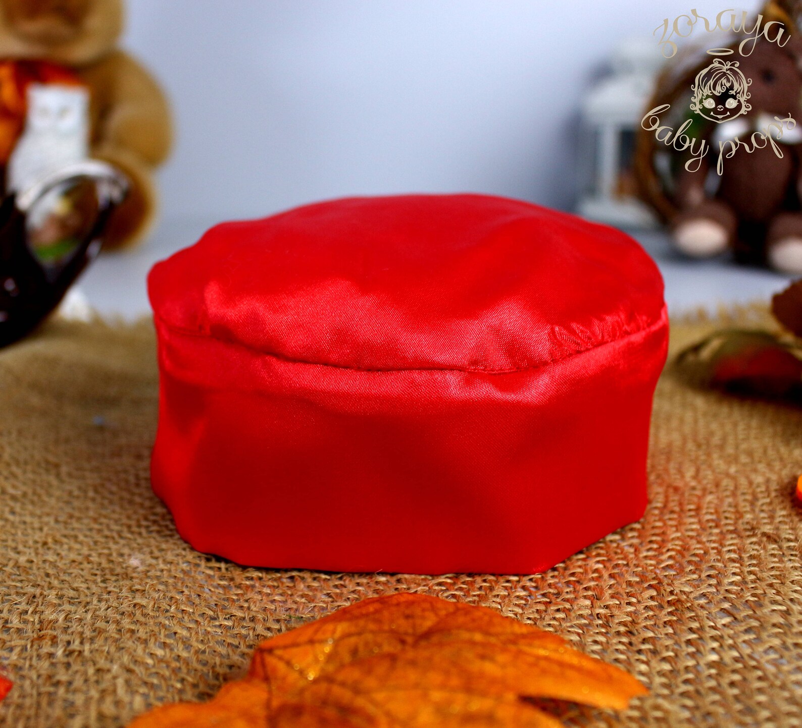 Red Aladdin Hat Red Satin Burette Tiny Hat on Headband Etsy Australia