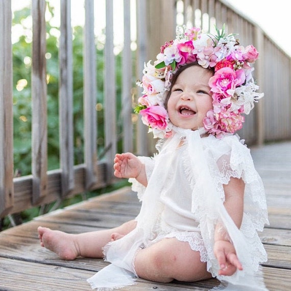 baby flower bonnet