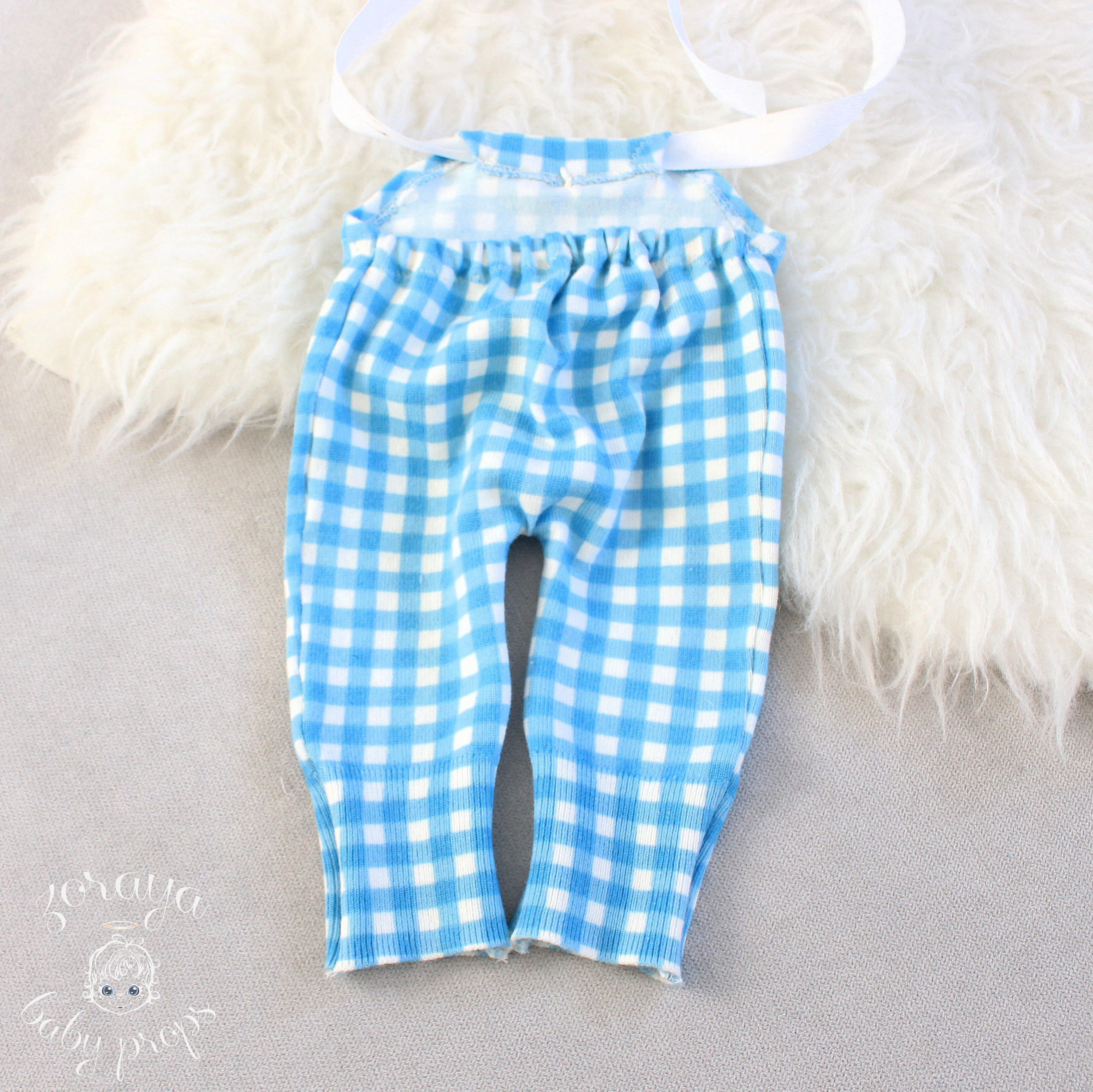 Blue Newborn Romper Halter Romper Blue Boy Props Gingham Etsy