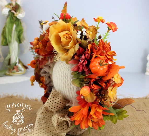 Autum Floral Bonnet! The Printed Pixie Bonnet - Autumn Floral main image 3