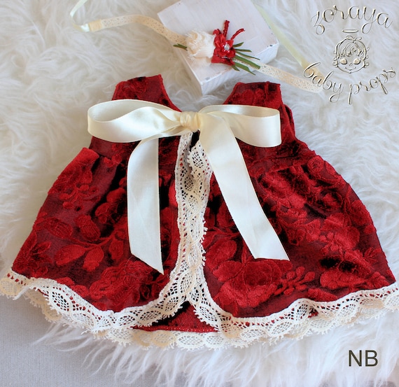 newborn burgundy dress