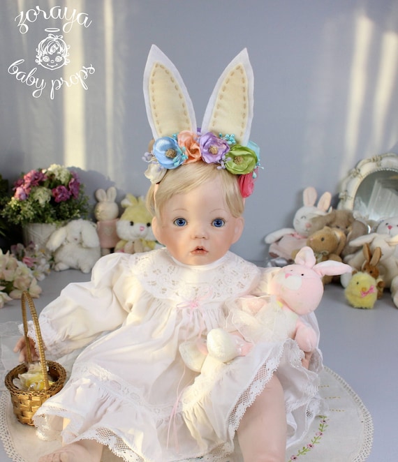 Set 6 Cerchietti Orecchie Di Coniglio - Per Pasqua E Feste, In Peluche E Glitter, Unisex - Foto 4