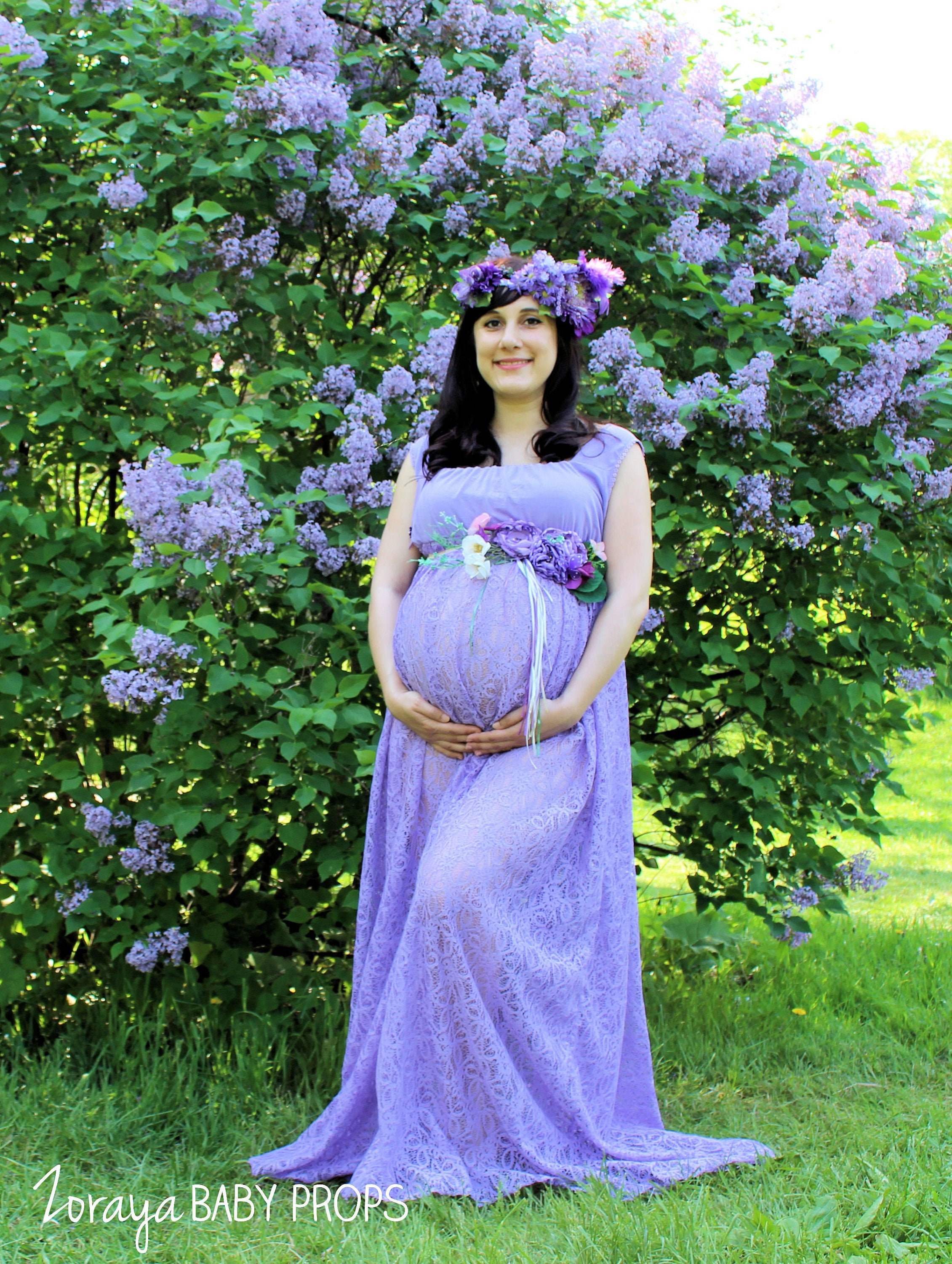 Maternity Dress Lilac Dress Chiffon ...