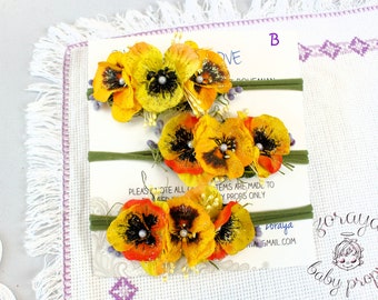 Cerchietto natalizio con fiori rossi: accessorio per capelli da matrimonio invernale - Italia
