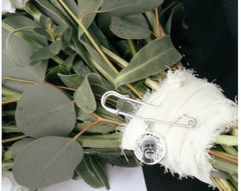 Bouquet Photo Charm Pin Wedding Bouquet Memory Charm customized with your picture