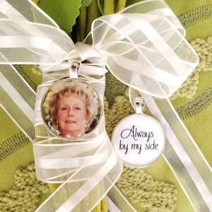 Wedding Bouquet Photo Pendant custom photo bouquet charm Memorial Necklace in memory of Mom Dad