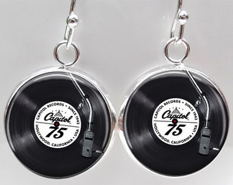 Vinyl Disc Earrings Etsy