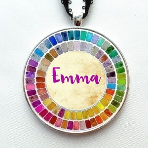 Watercolor Palette Artist Ornament with Custom Personalized Name - 2 inch Artist Ornament Gift for Artist Student Teacher