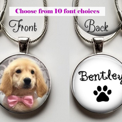 Dog Picture Necklace Pendant Pet Photo Necklace Custom Etsy