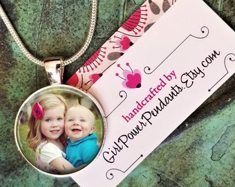 Photo Necklace  - Your Photo on a pendant - Custom Picture Necklace - Photo Charm gift for mom grandma