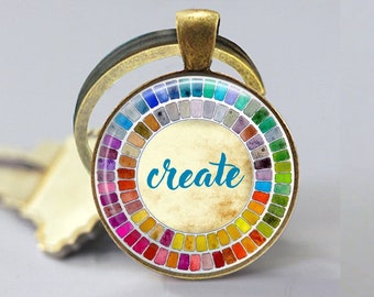 WSNANG Artist Gift Painter Gift Cartoon Color Drawing Board Pendant Necklace Art Student Gift Art School Graduation Gift Painting Girl Gift