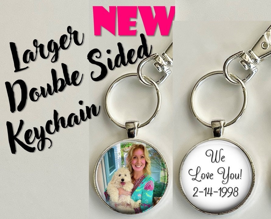 Navy Photo Personalised Double-Sided Photo Keyring – Custom Design 50mm X 35mm, Acrylic, Made In UK Double Sided Keyring - Foto 5