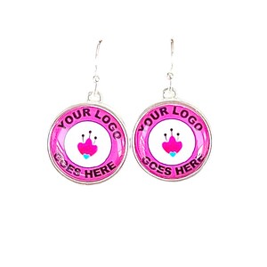 Company Logo Earrings - Gift for Employees - Custom Corporate logo photo earrings Company jewelry -Corporate Gifts