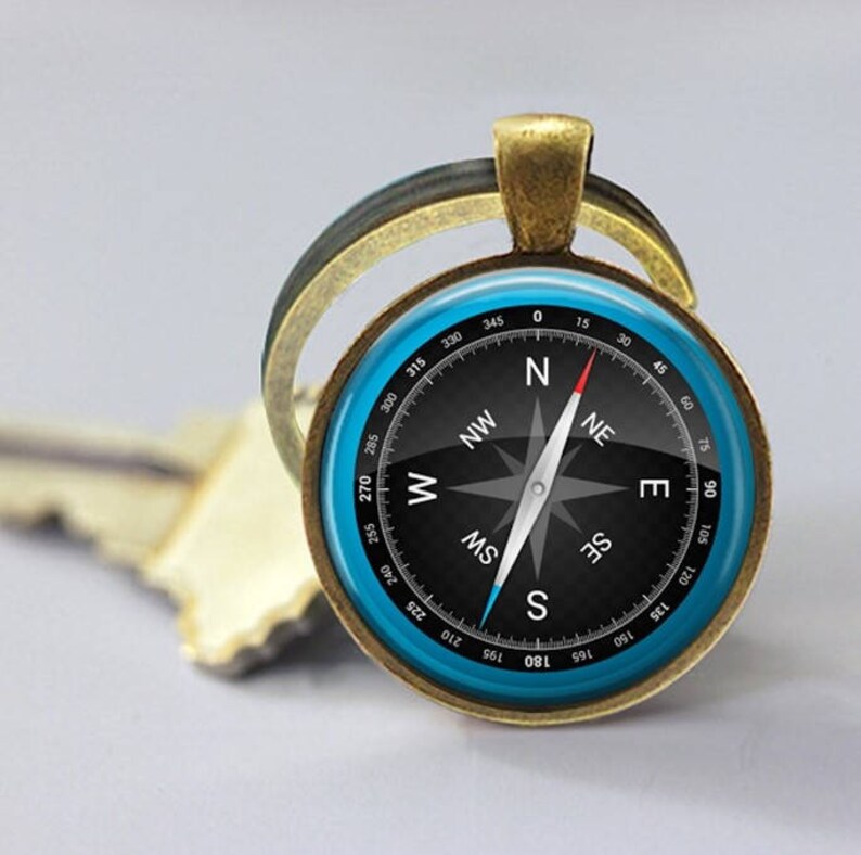 Compass Keychain Graduation Gift for Him Her Go in the Etsy
