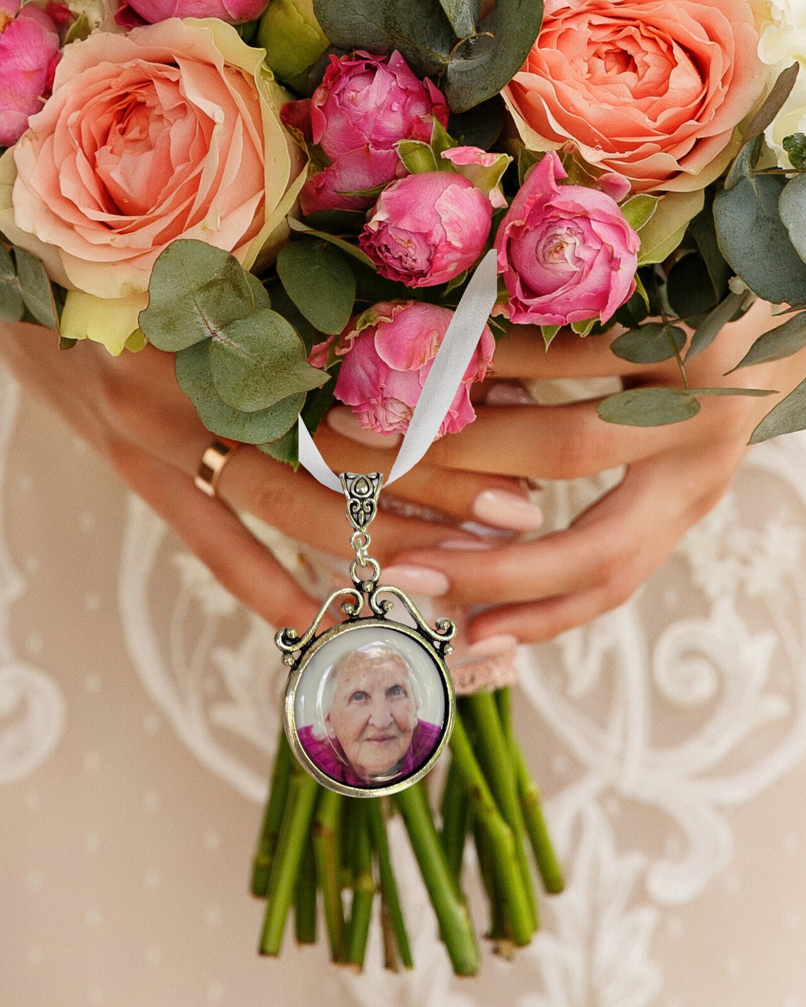 Bridal Bouquet Charm, Wedding, Memorial Charm Pendant, Custom Photo, Our  Daughter, Bride Gift, Bridal Shower, Daughter Gift 