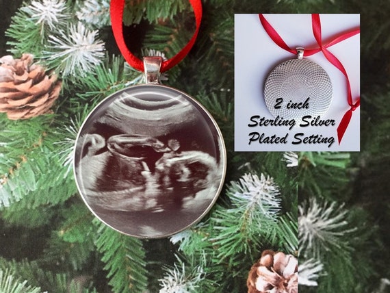 baby ultraschall bild keramik herz-personalisiert weihnachtsbaumschmuck
